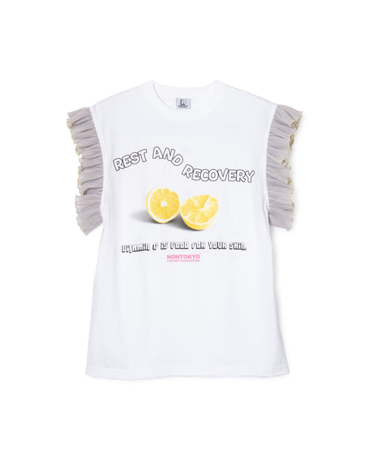 FRILL SLEEVE T-SHIRT (WHITE)