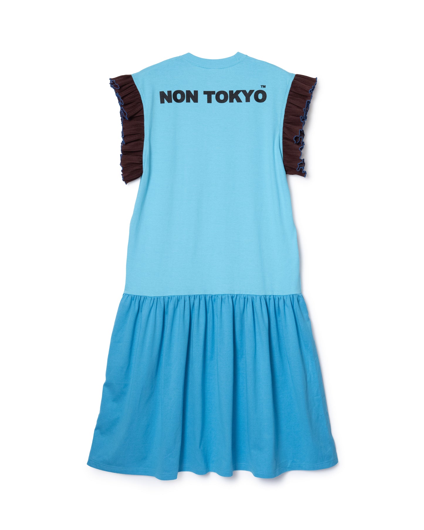 FRILL SLEEVE ONE-PIECE (BLUE)