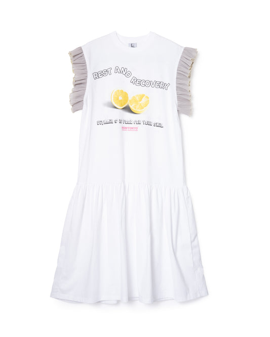 FRILL SLEEVE ONE-PIECE (WHITE)