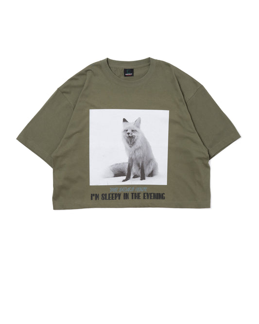 FOX PRINT SHORT T-SHIRT (KHAKI)