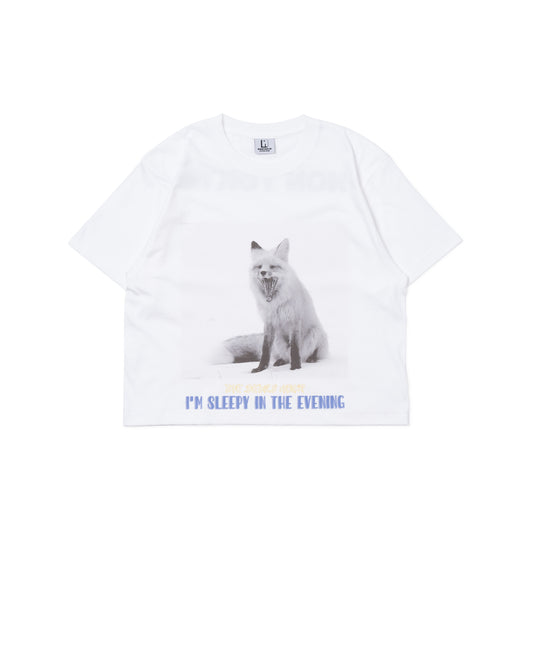 FOX PRINT SHORT T-SHIRT (WHITE)