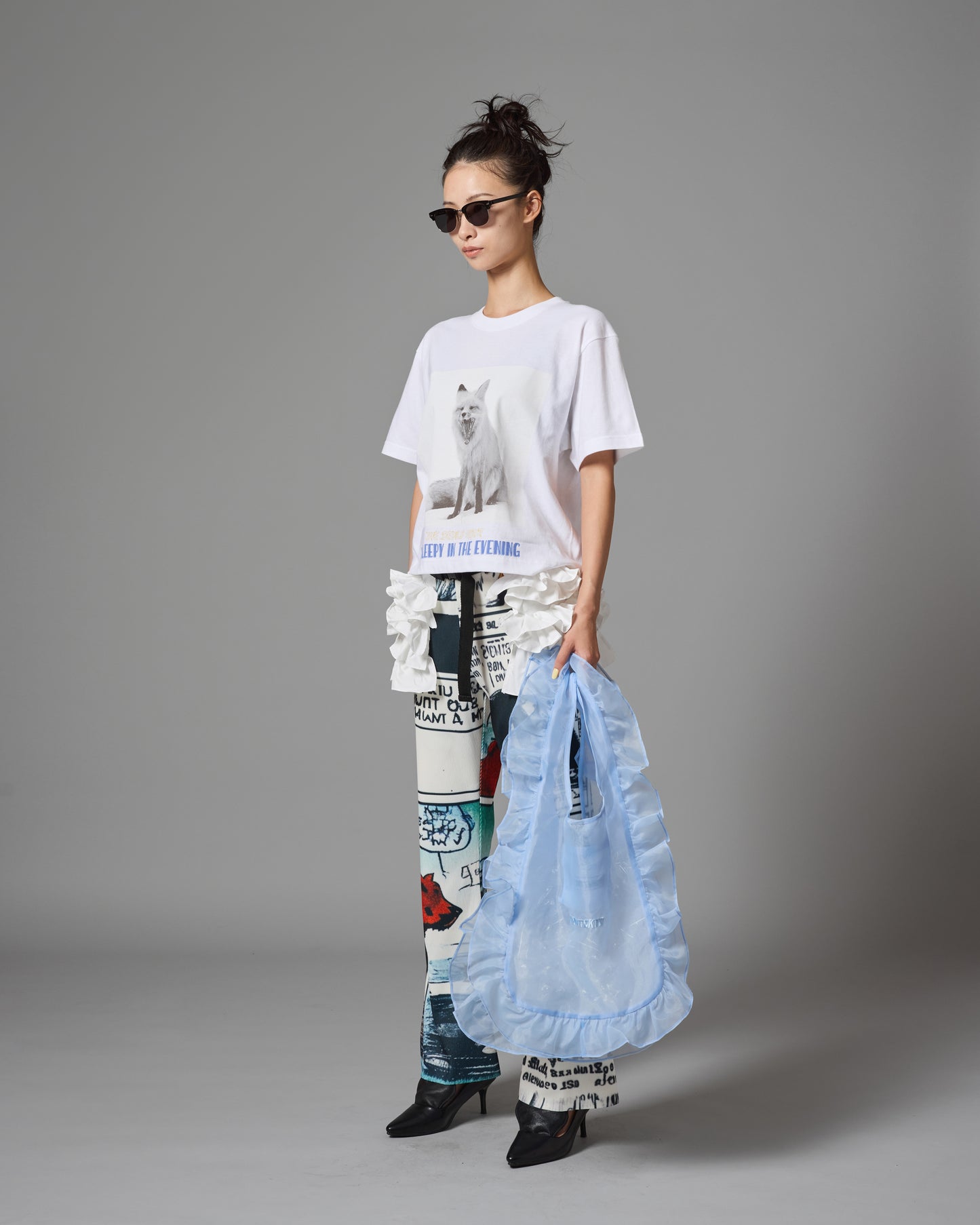 FOX PRINT SHORT T-SHIRT (WHITE)