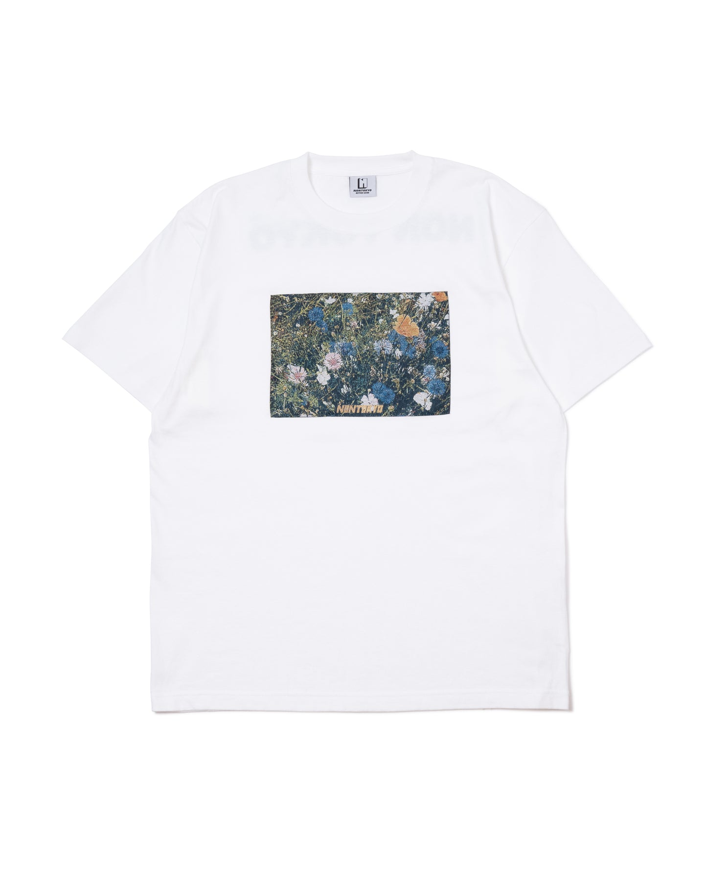 FLOWER JACQUARD PRINT SHORT T-SHIRT (WHITE)