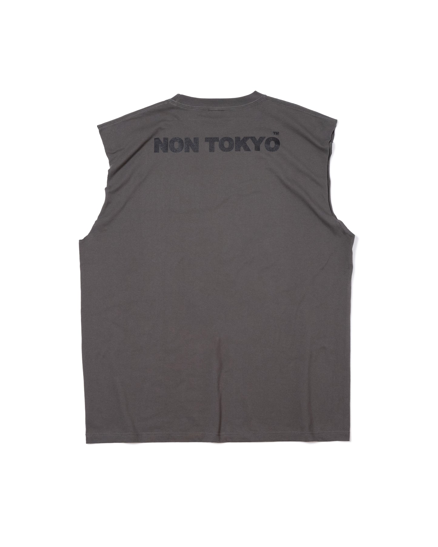 DEER PRINT NO-SLEEVE T-SHIRT (GRAY)