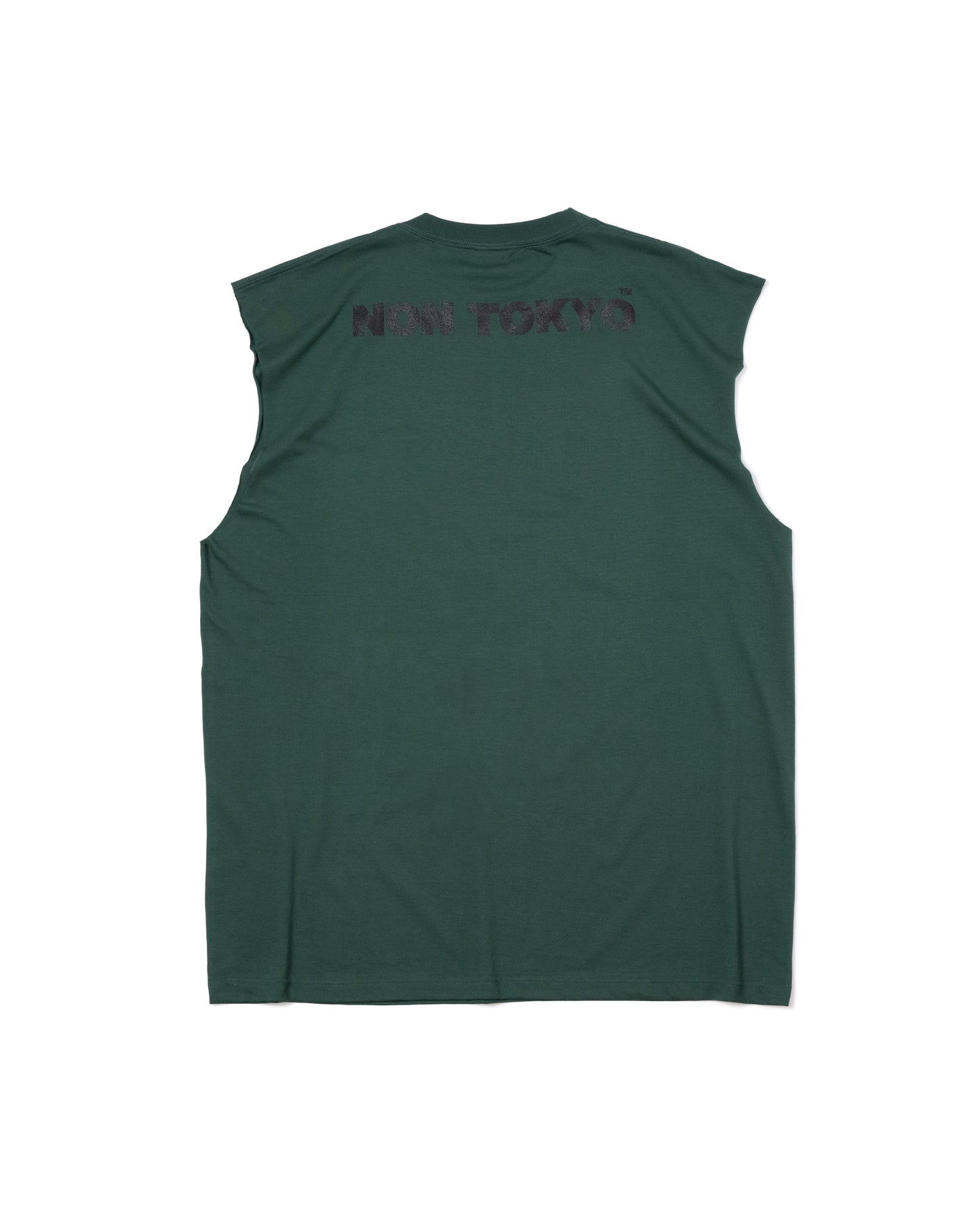 DEER PRINT NO-SLEEVE T-SHIRT (GREEN)