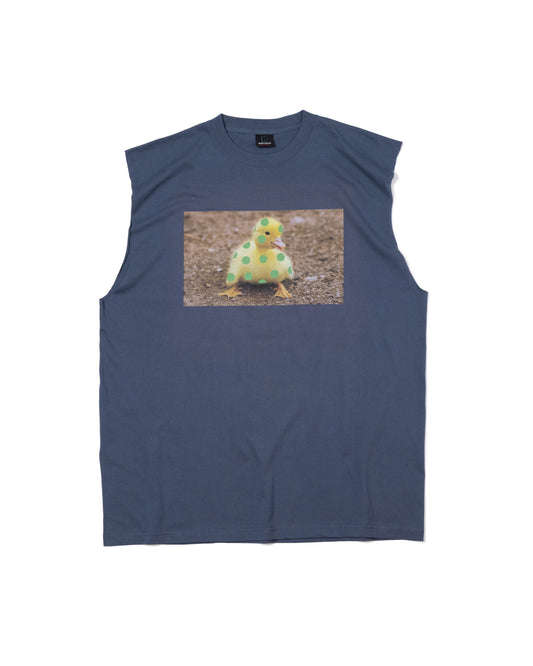 DUCK PRINT NO-SLEEVE T-SHIRT (BLUE)