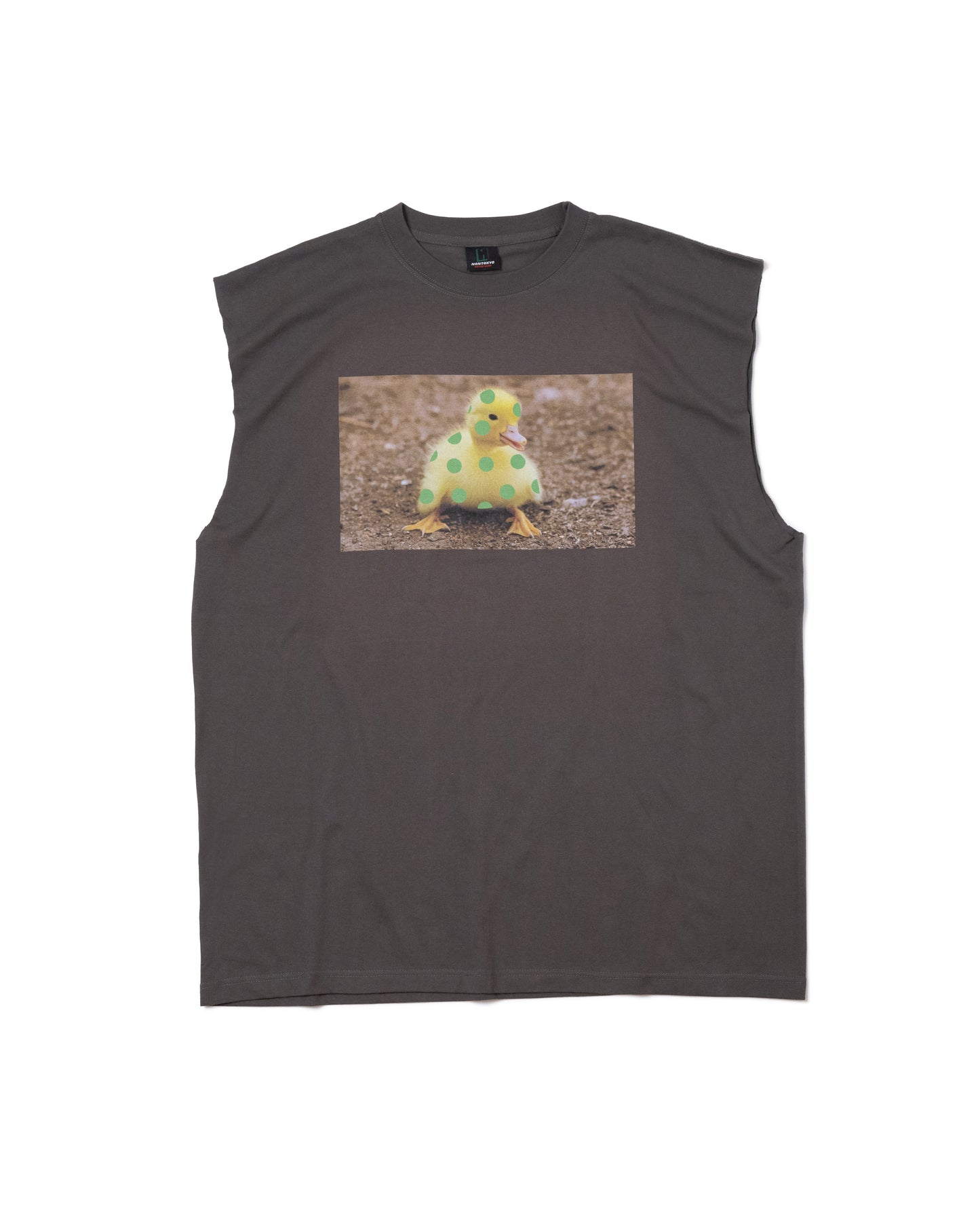 DUCK PRINT NO-SLEEVE T-SHIRT (CHARCOAL)