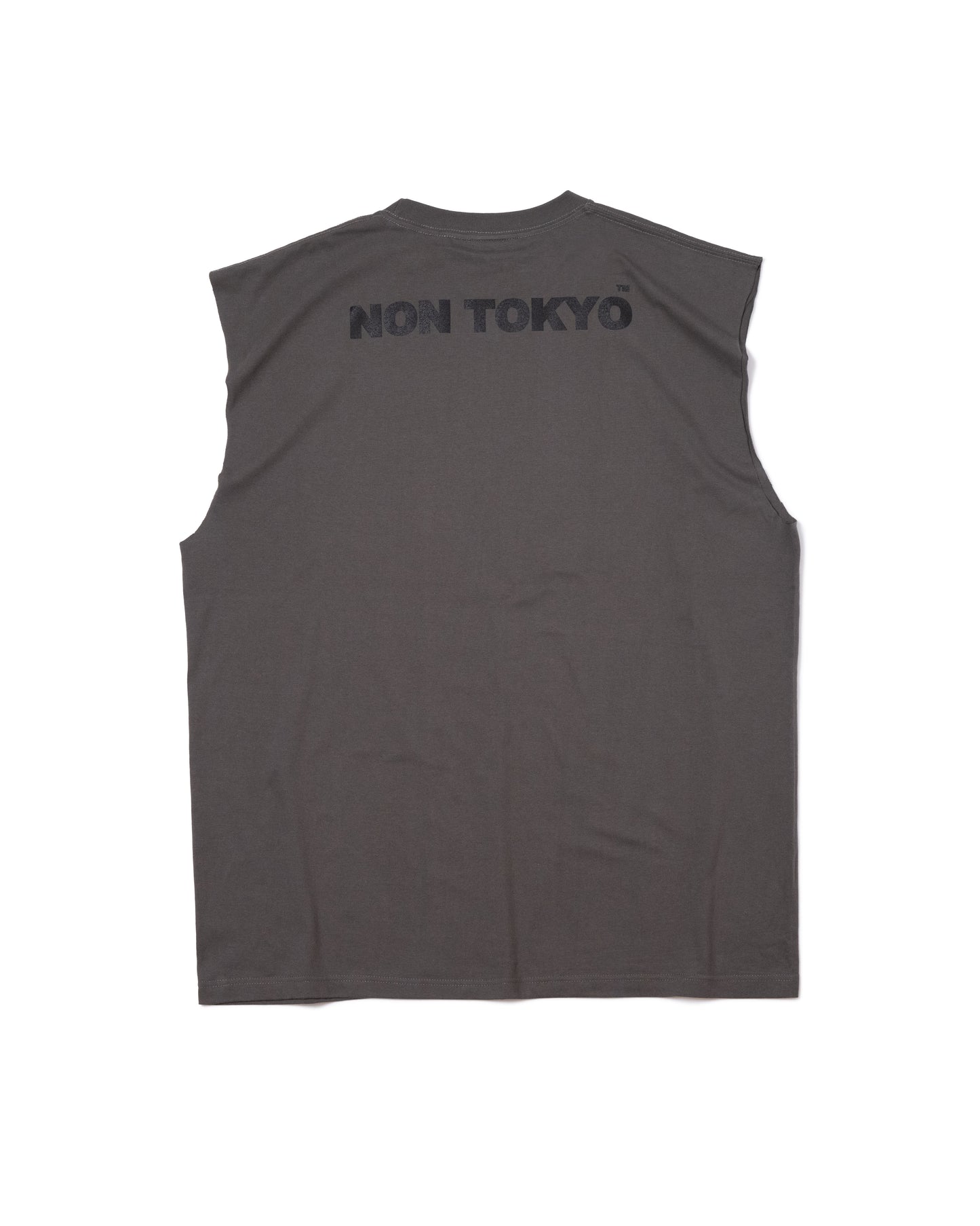 DUCK PRINT NO-SLEEVE T-SHIRT (CHARCOAL)