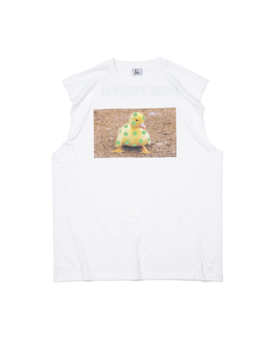 DUCK PRINT NO-SLEEVE T-SHIRT (WHITE)