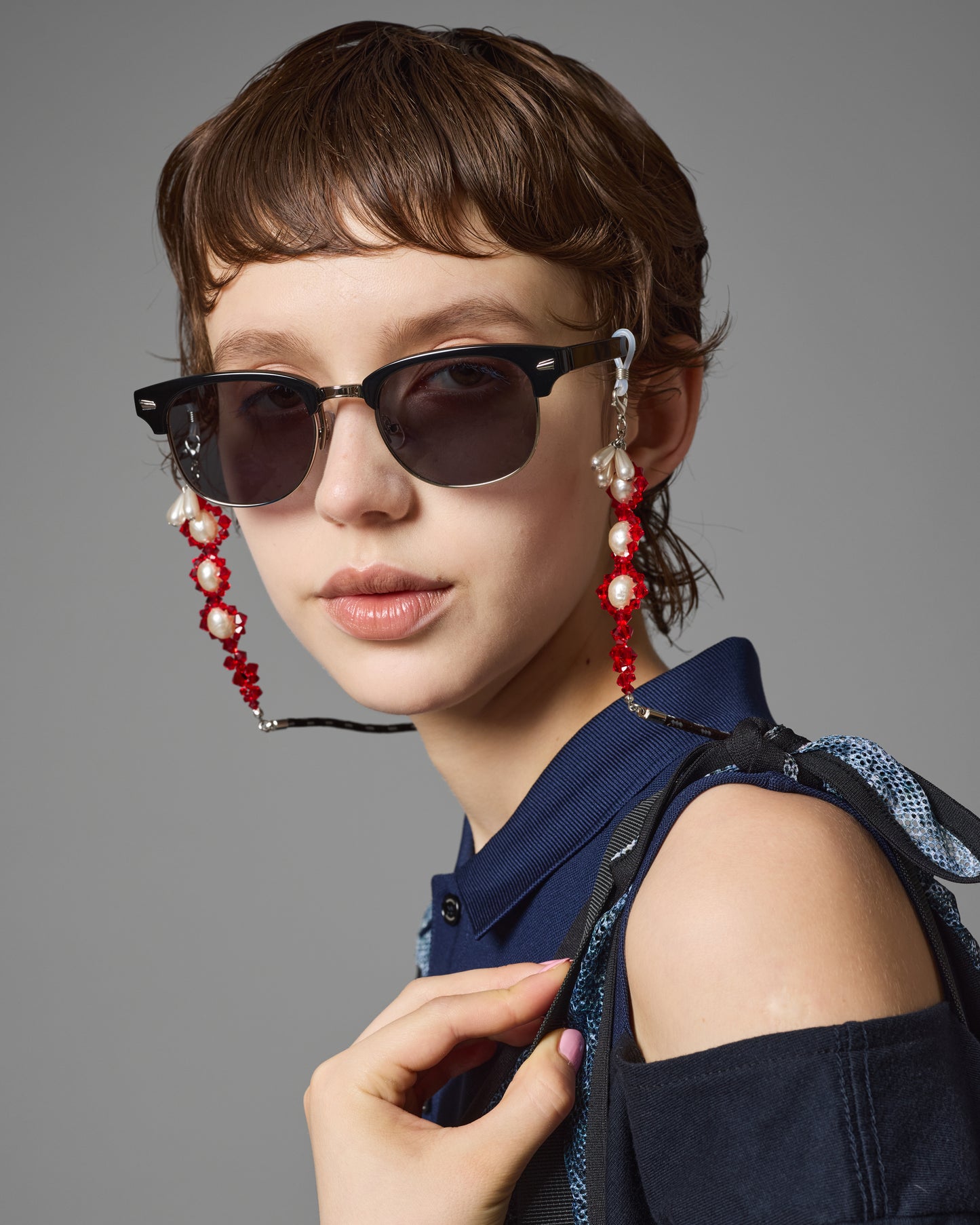 FLIP-UP METAL SIRMONT SUNGLASSES (BLACK/BLACK LENS)