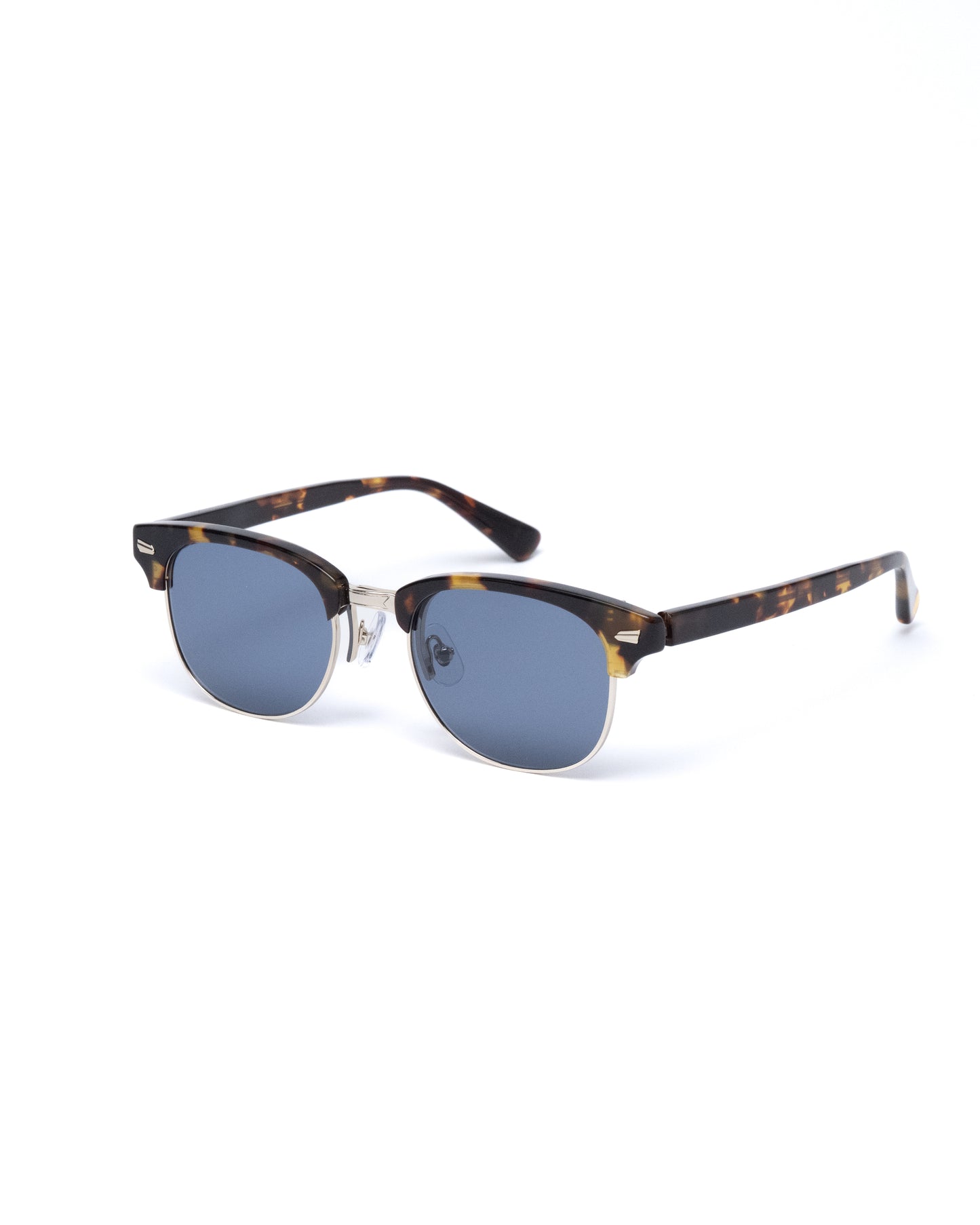 FLIP-UP METAL SIRMONT SUNGLASSES (BROWN/BLUE LENS)