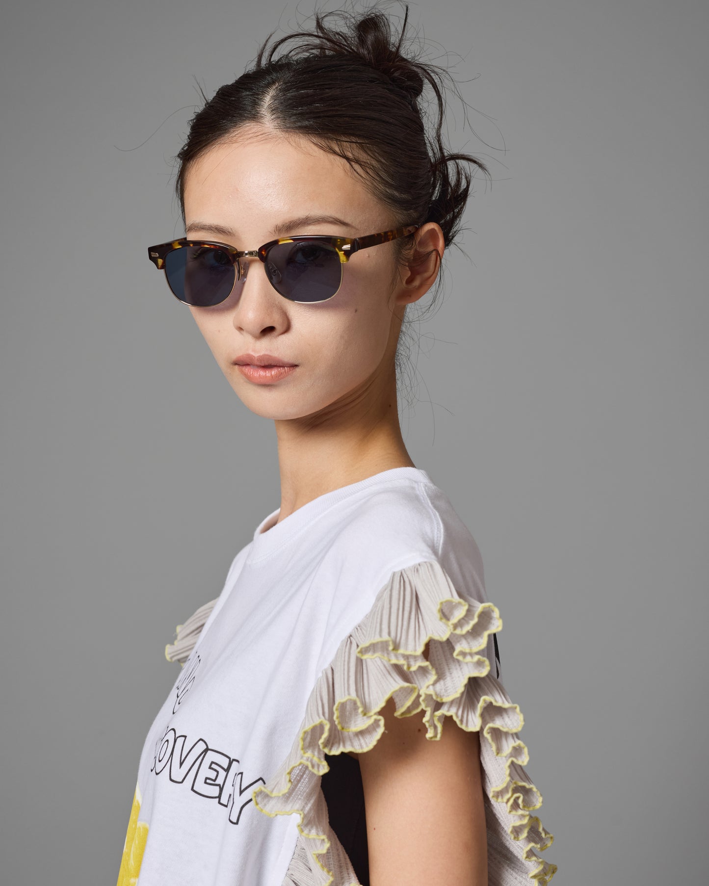 FLIP-UP METAL SIRMONT SUNGLASSES (BROWN/BLUE LENS)