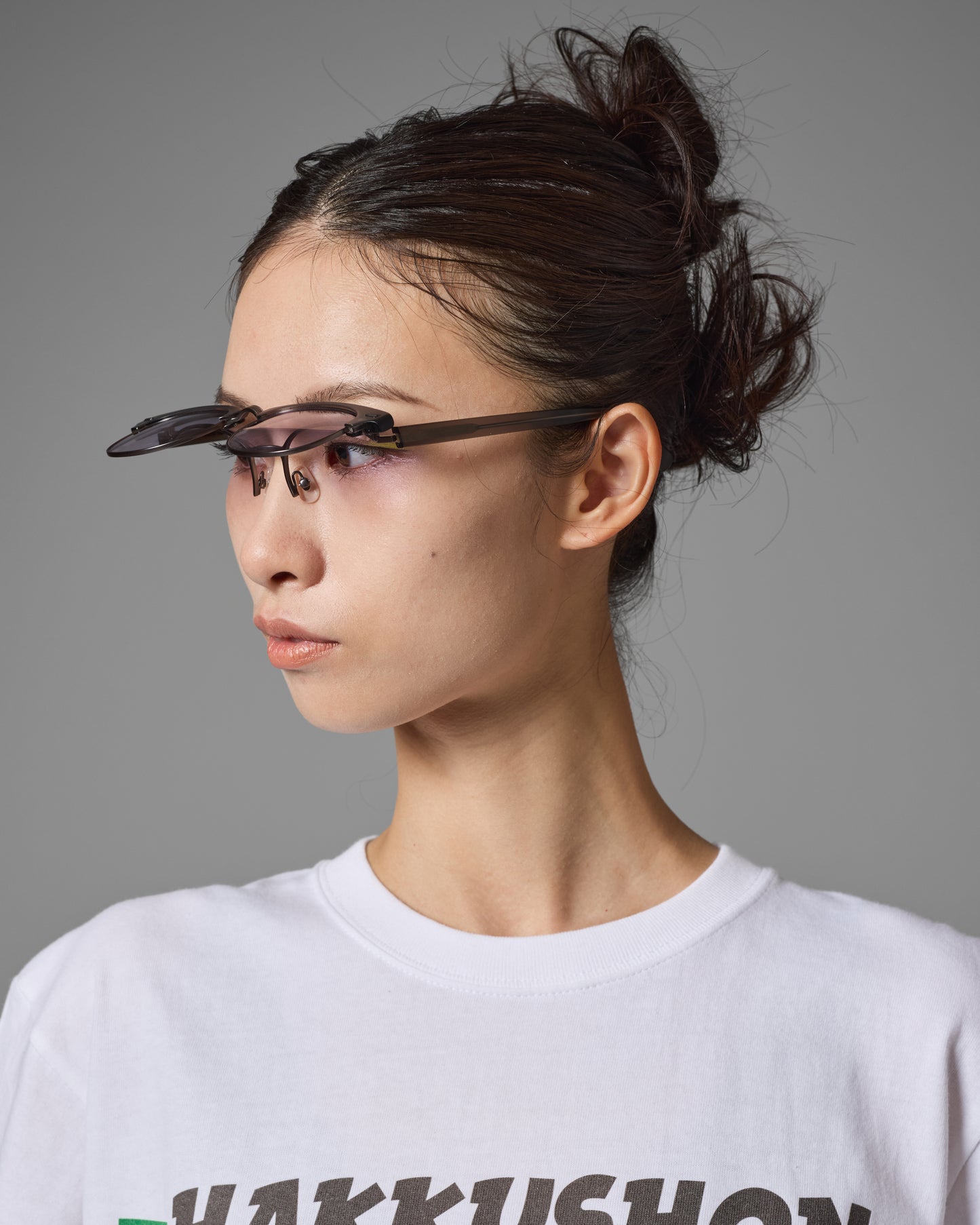 FLIP-UP METAL SIRMONT SUNGLASSES (GRAY/PURPLE LENS)