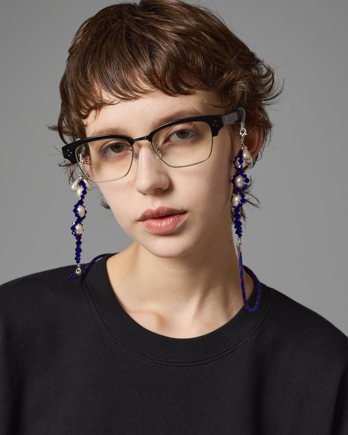 METAL SIRMONT GLASSES (BLACK/CLEAR LENS)