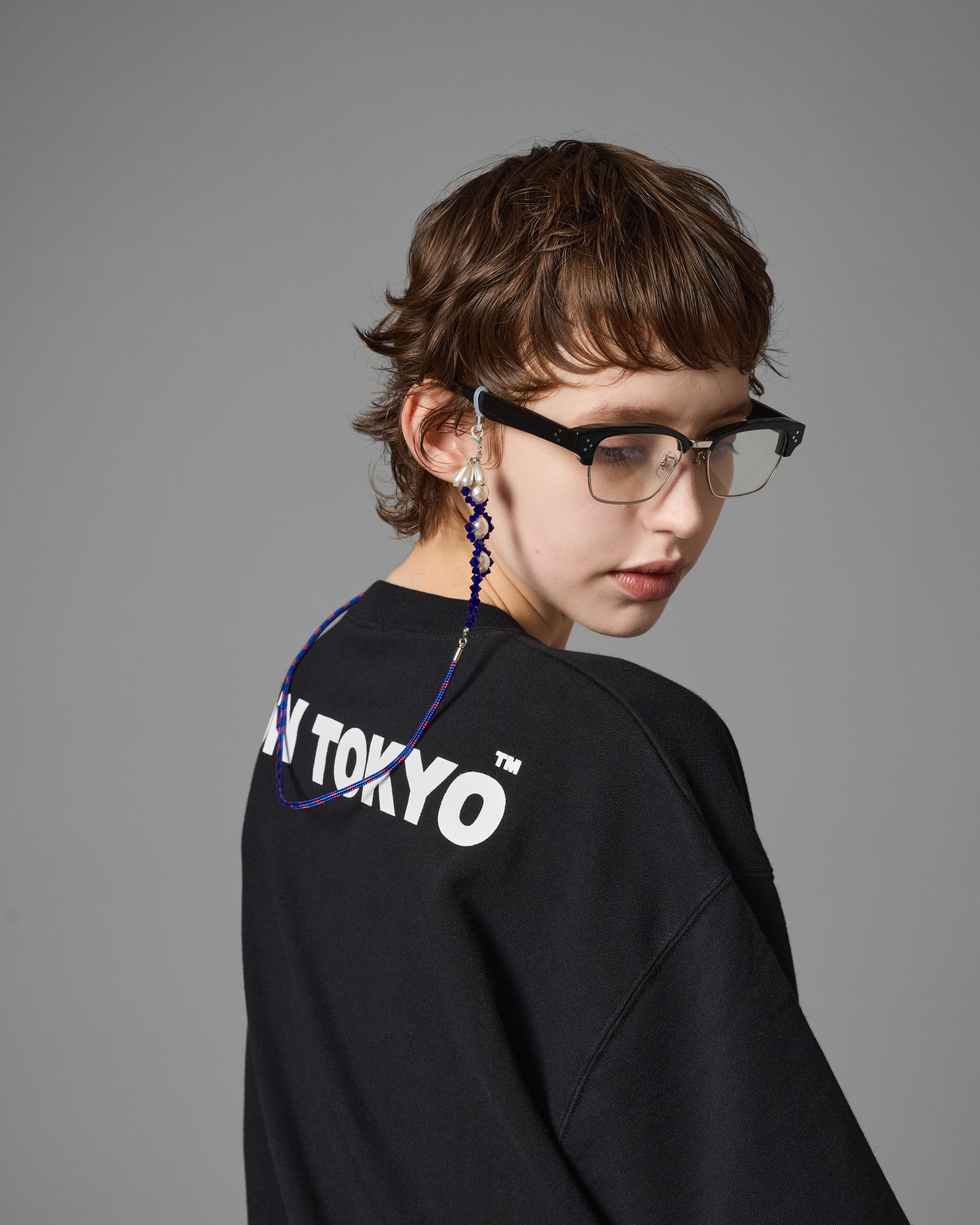 METAL SIRMONT GLASSES (BLACK/CLEAR LENS)