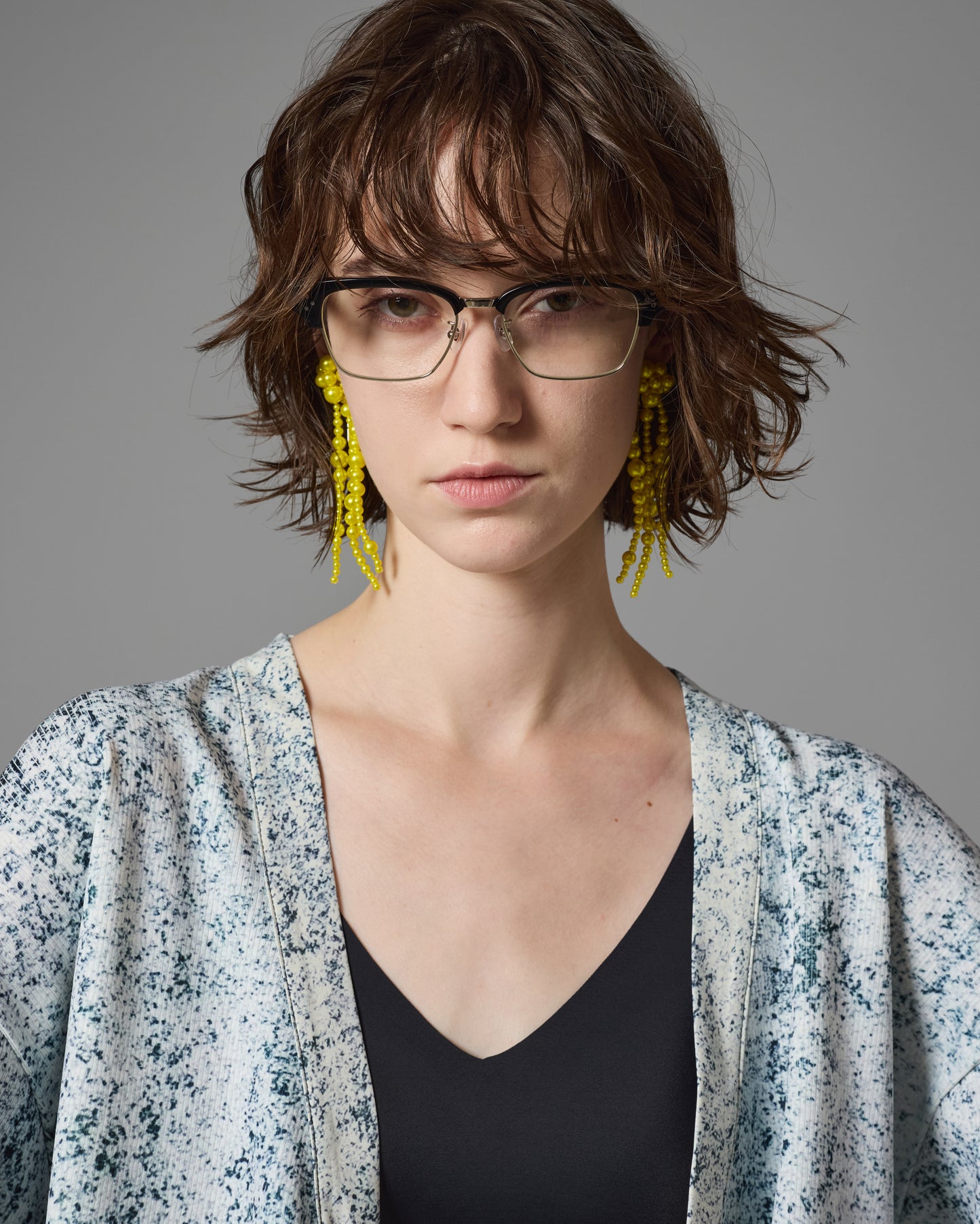 METAL SIRMONT GLASSES (BLACK/CLEAR LENS)