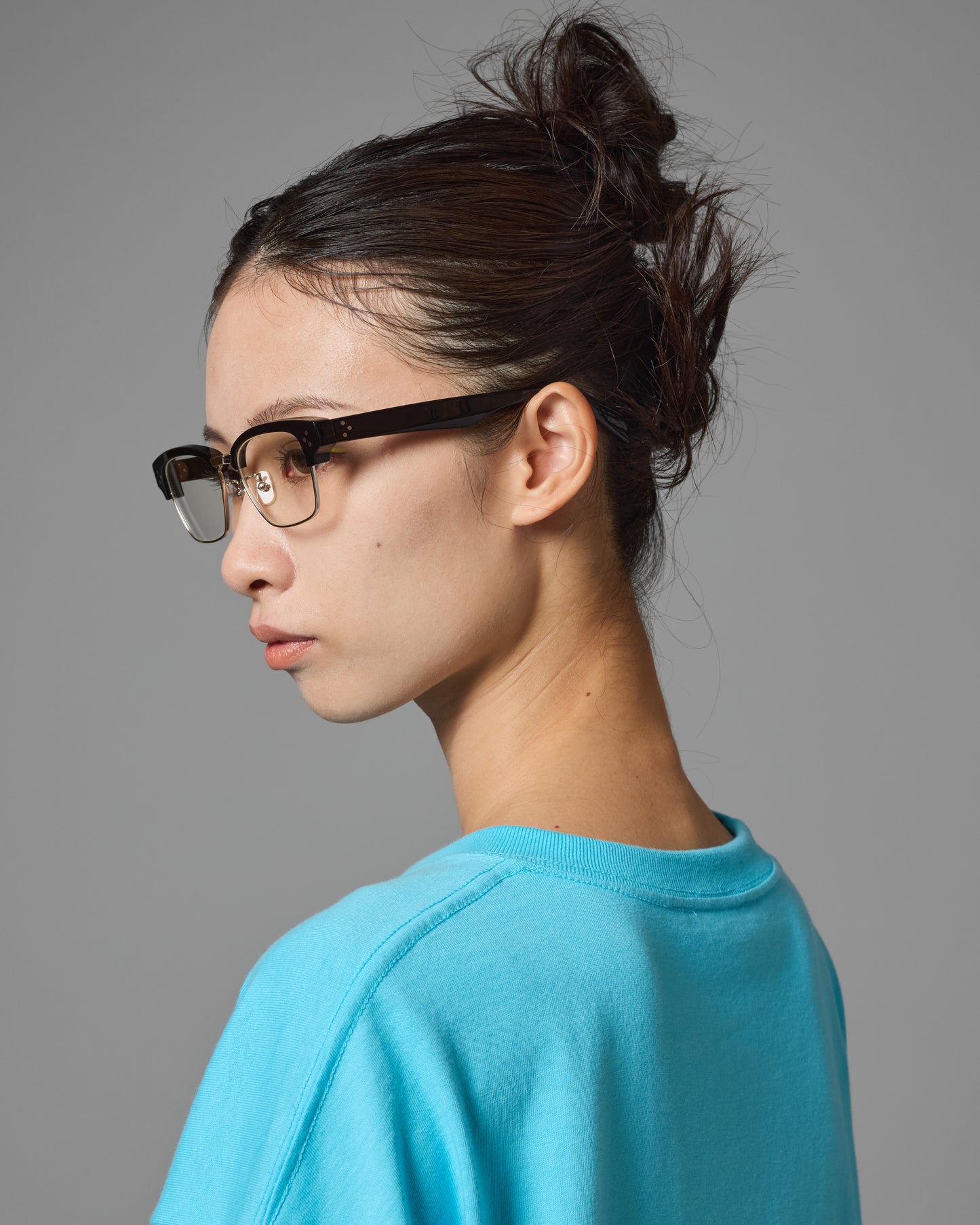 METAL SIRMONT GLASSES (BLACK/CLEAR LENS)