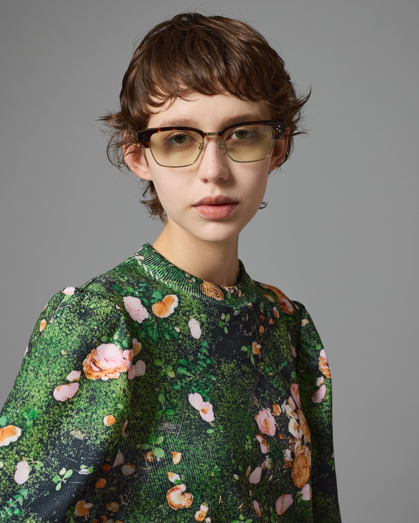 METAL SIRMONT GLASSES (BROWN/GREEN LENS)