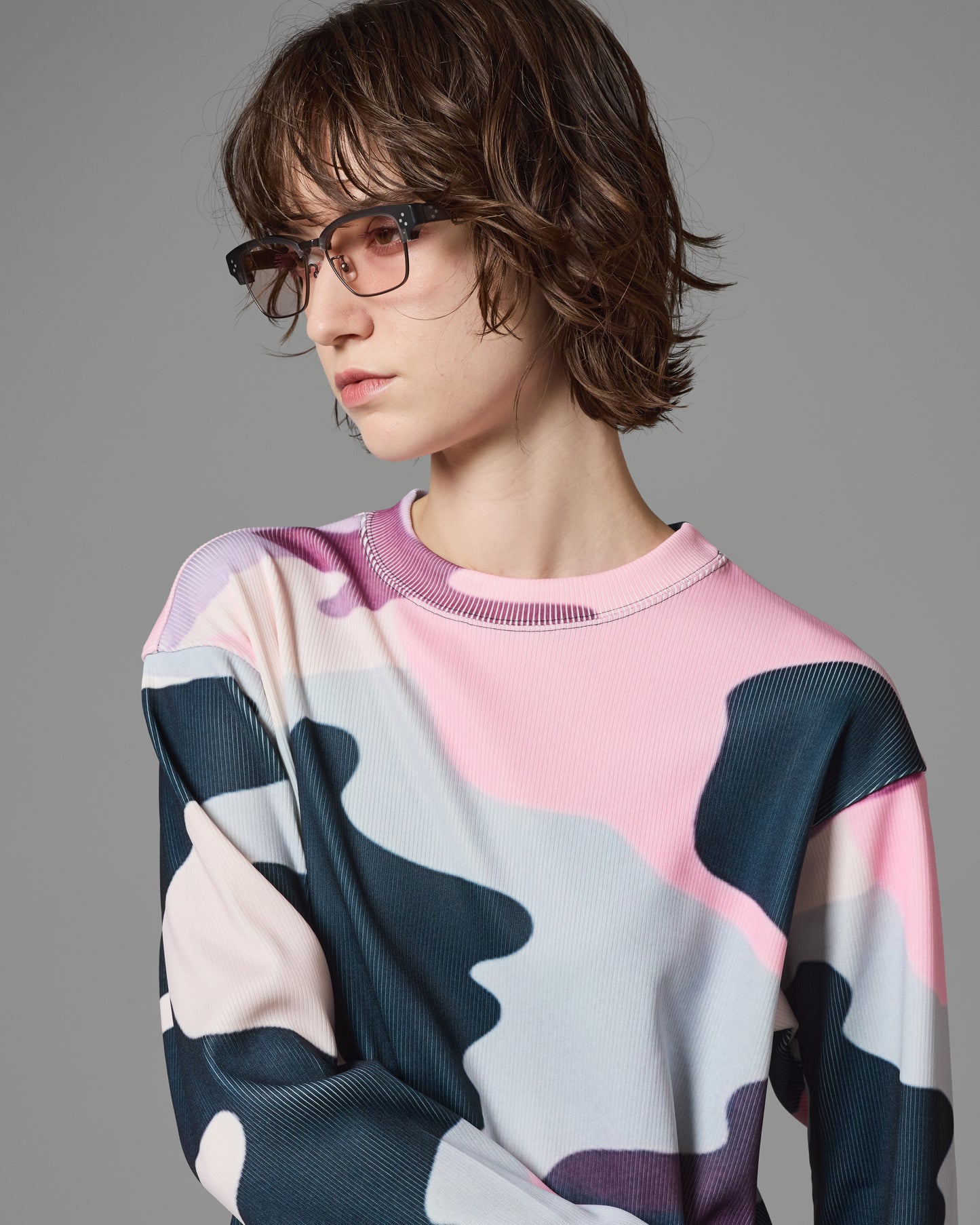 METAL SIRMONT GLASSES (GRAY/PINK LENS)