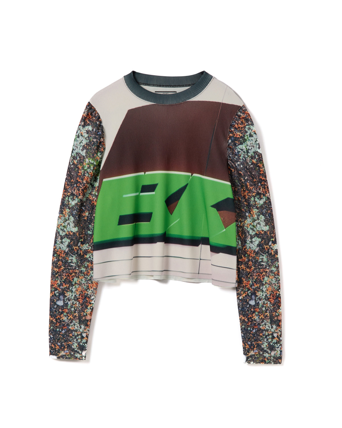 PRINT RIB PUFF SLEEVE C/S (RUST)