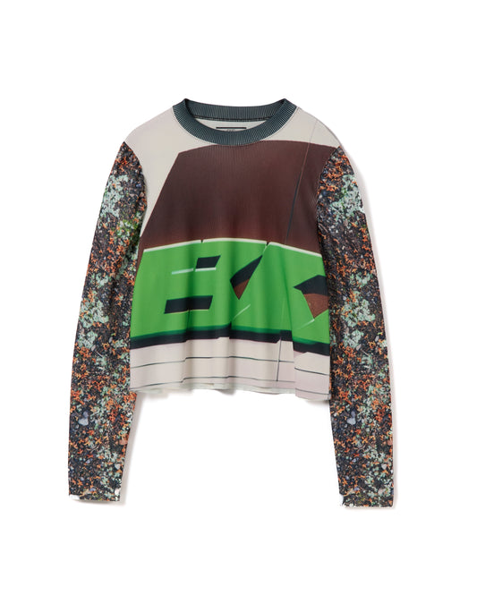 PRINT RIB PUFF SLEEVE C/S (RUST)