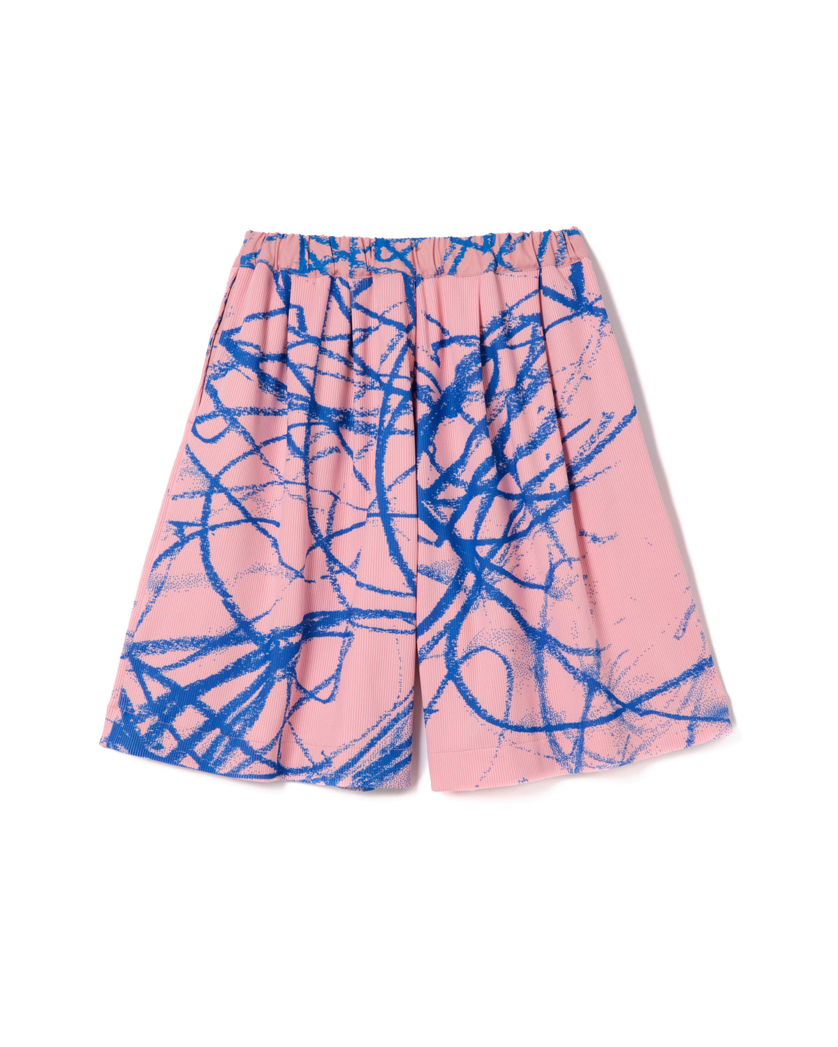 PRINT RIB WIDE SHORTS (PINK)
