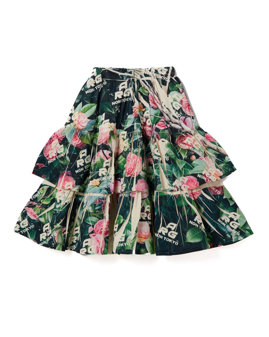 DIRECT PRINT RIB GATHER SKIRT (ARG ROSE)
