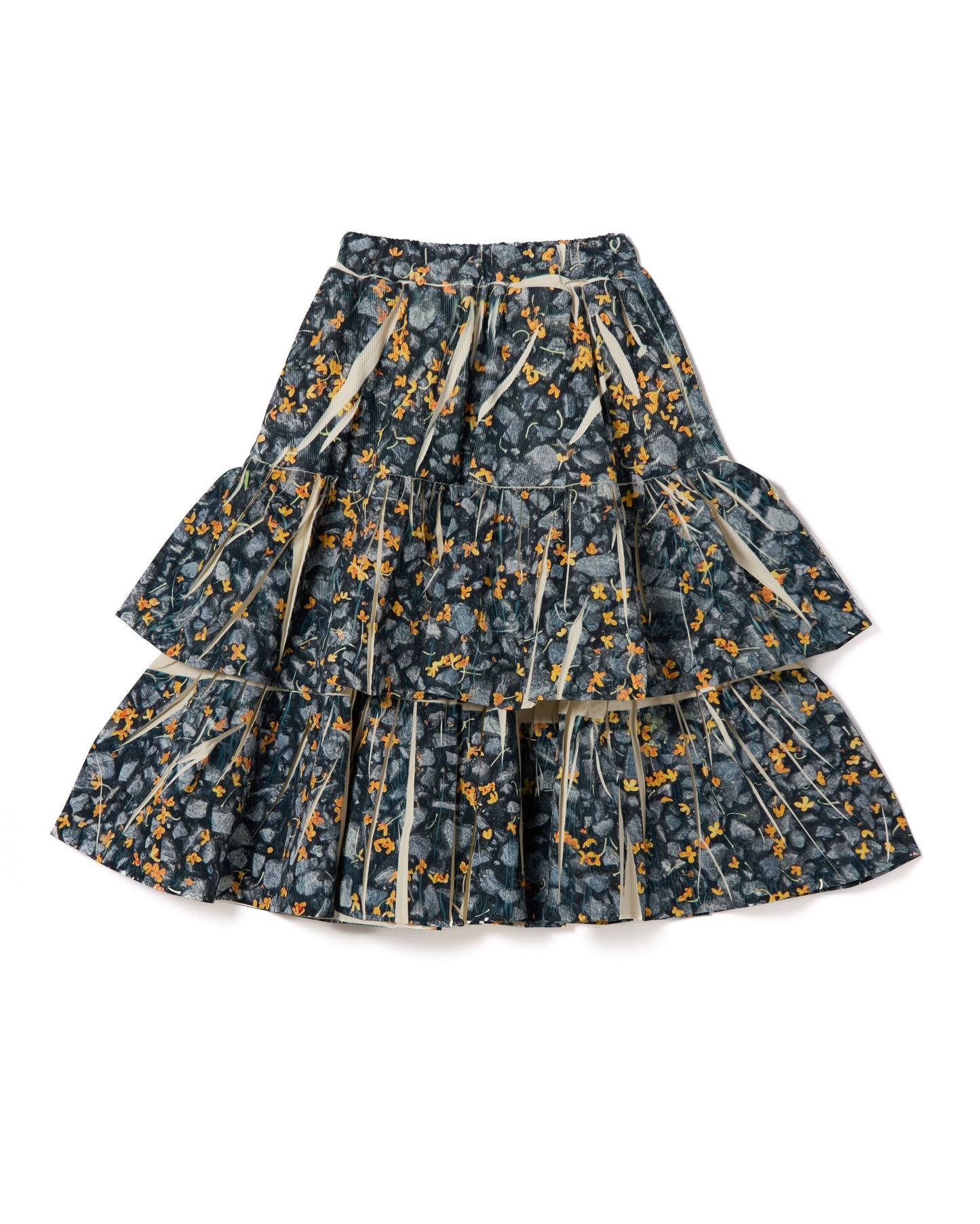 DIRECT PRINT RIB GATHER SKIRT (PETAL)