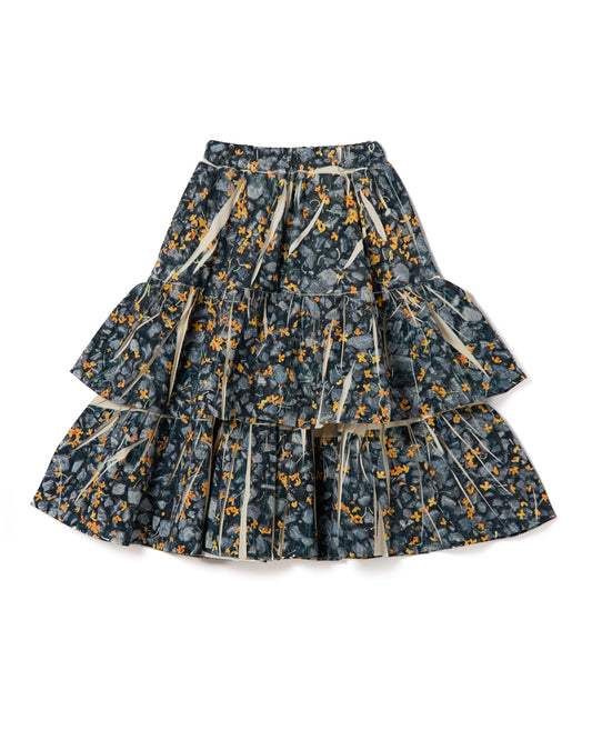 DIRECT PRINT RIB GATHER SKIRT (PETAL)