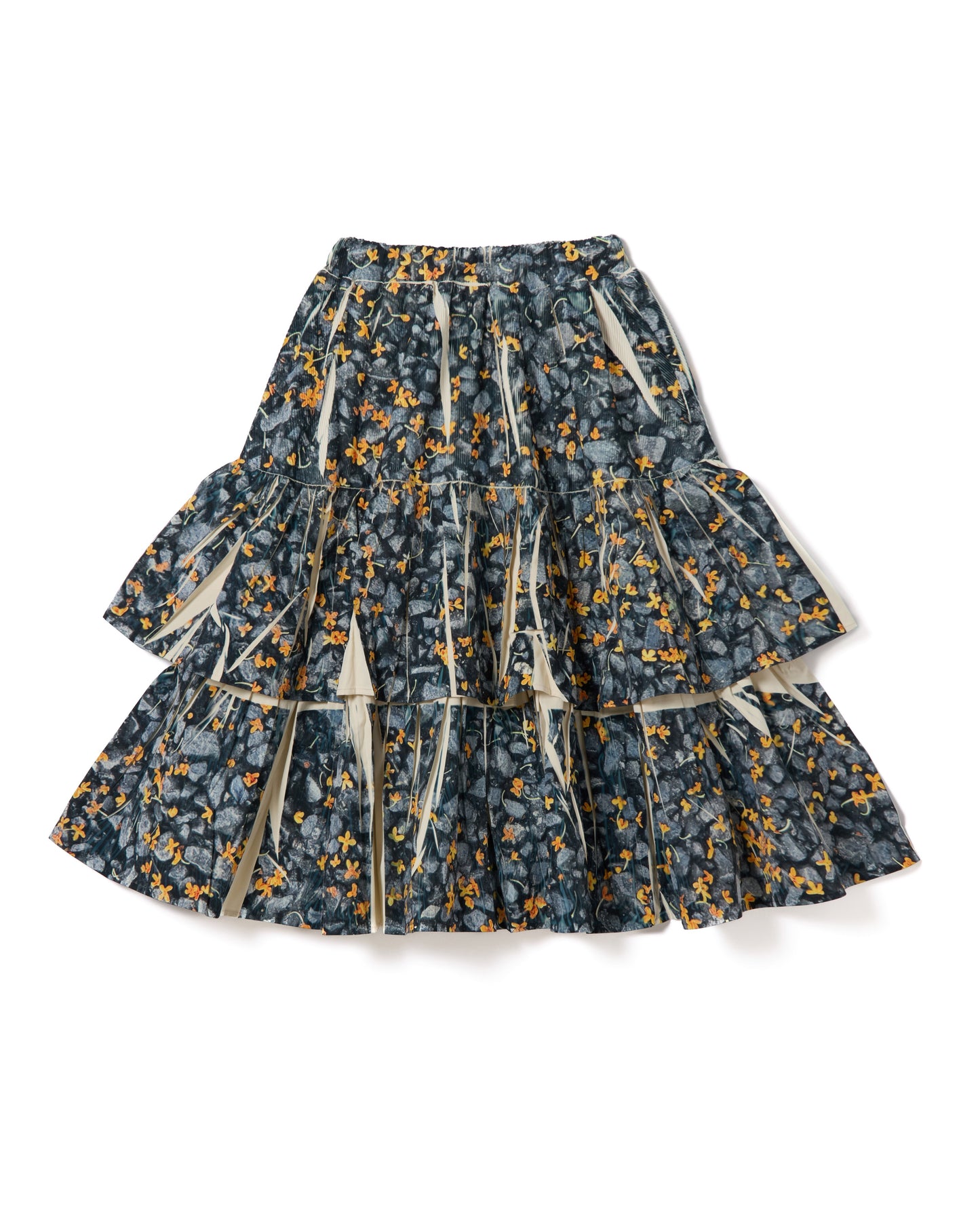 DIRECT PRINT RIB GATHER SKIRT (PETAL)