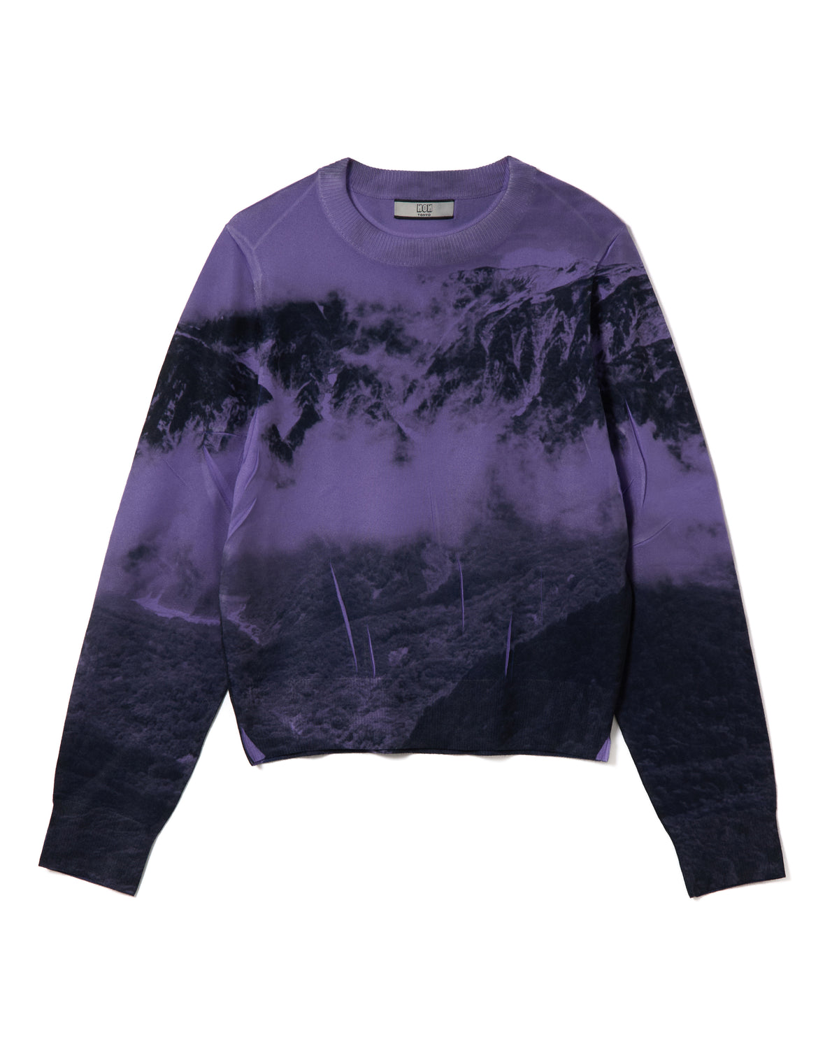 PRINT KNIT PULLOVER TOP (PURPLE)