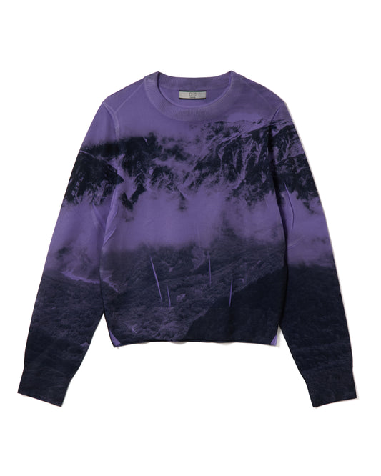 PRINT KNIT PULLOVER TOP (PURPLE)
