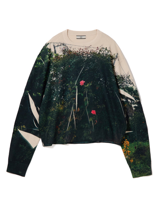 PRINT KNIT PULLOVER TOP (FLOWER)