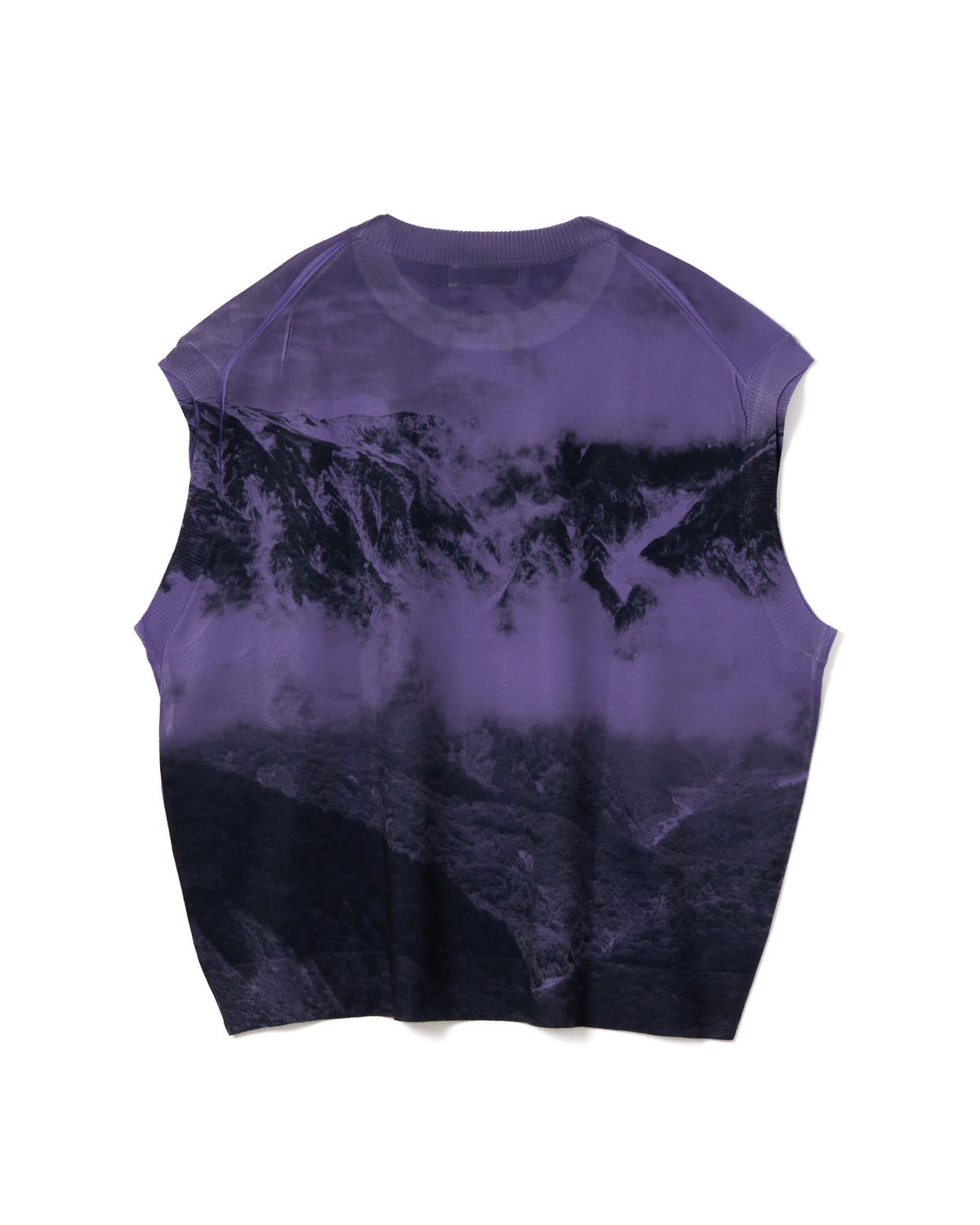 PRINT KNIT PULLOVER VEST (PURPLE)
