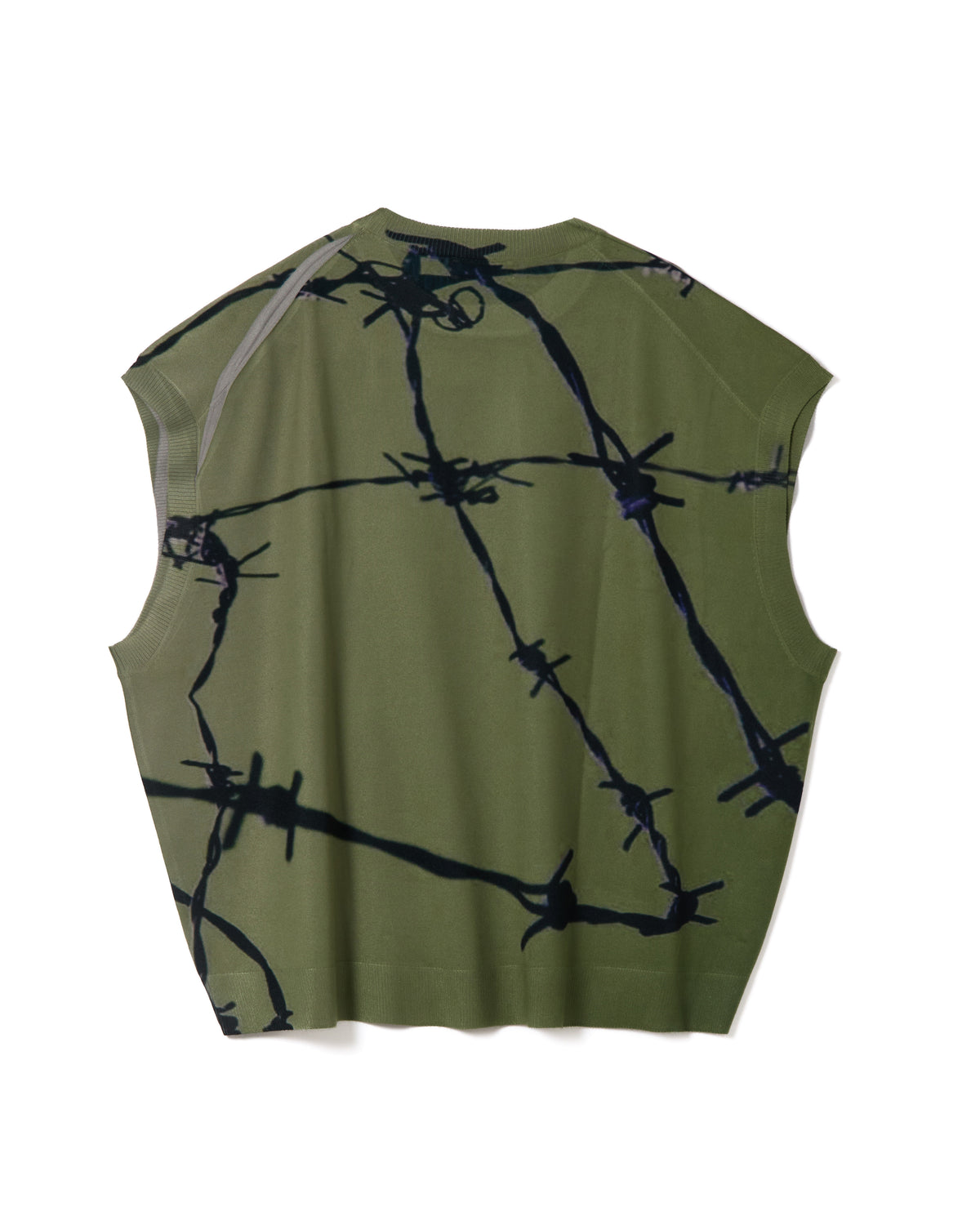 PRINT KNIT PULLOVER VEST (KHAKI)