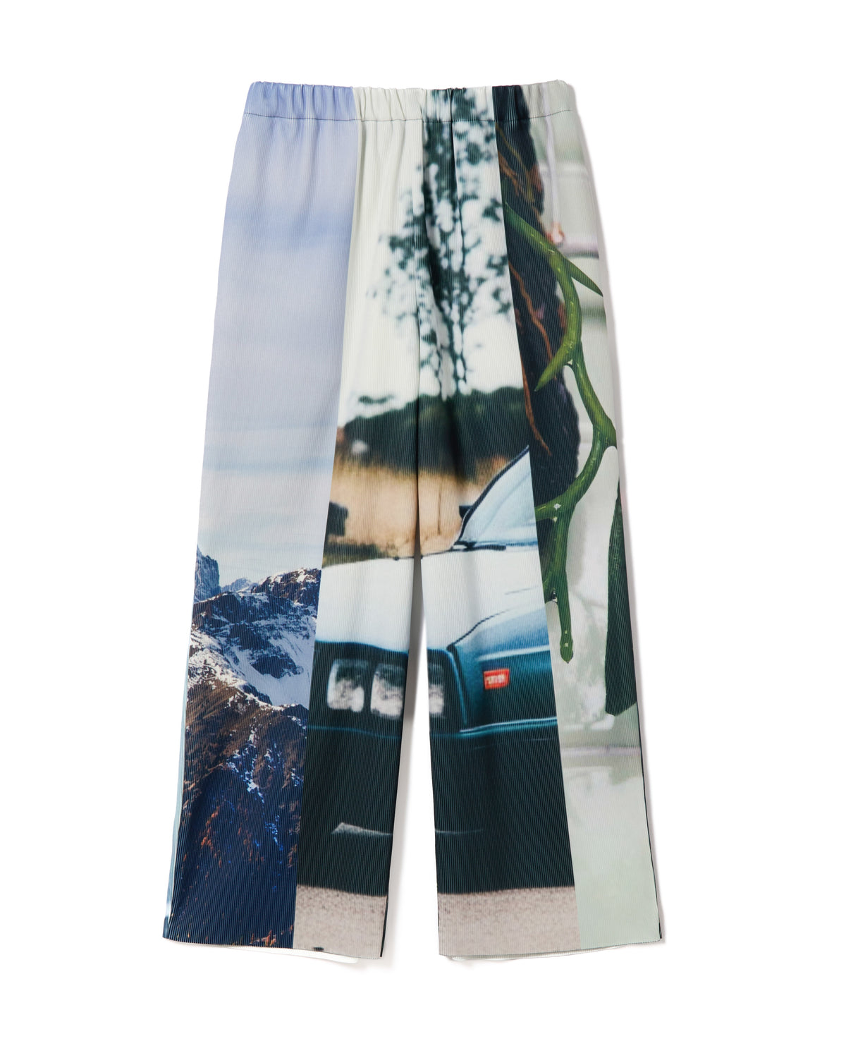PRINT RIB WIDE PANTS (COLLAGE)