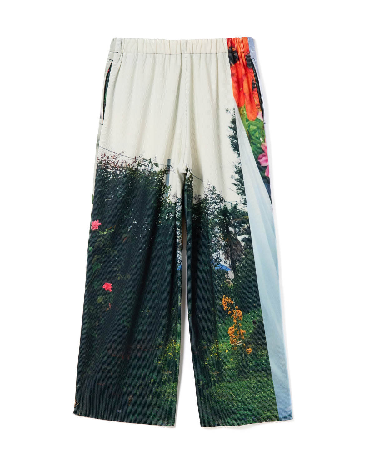 PRINT RIB WIDE PANTS (COLLAGE)