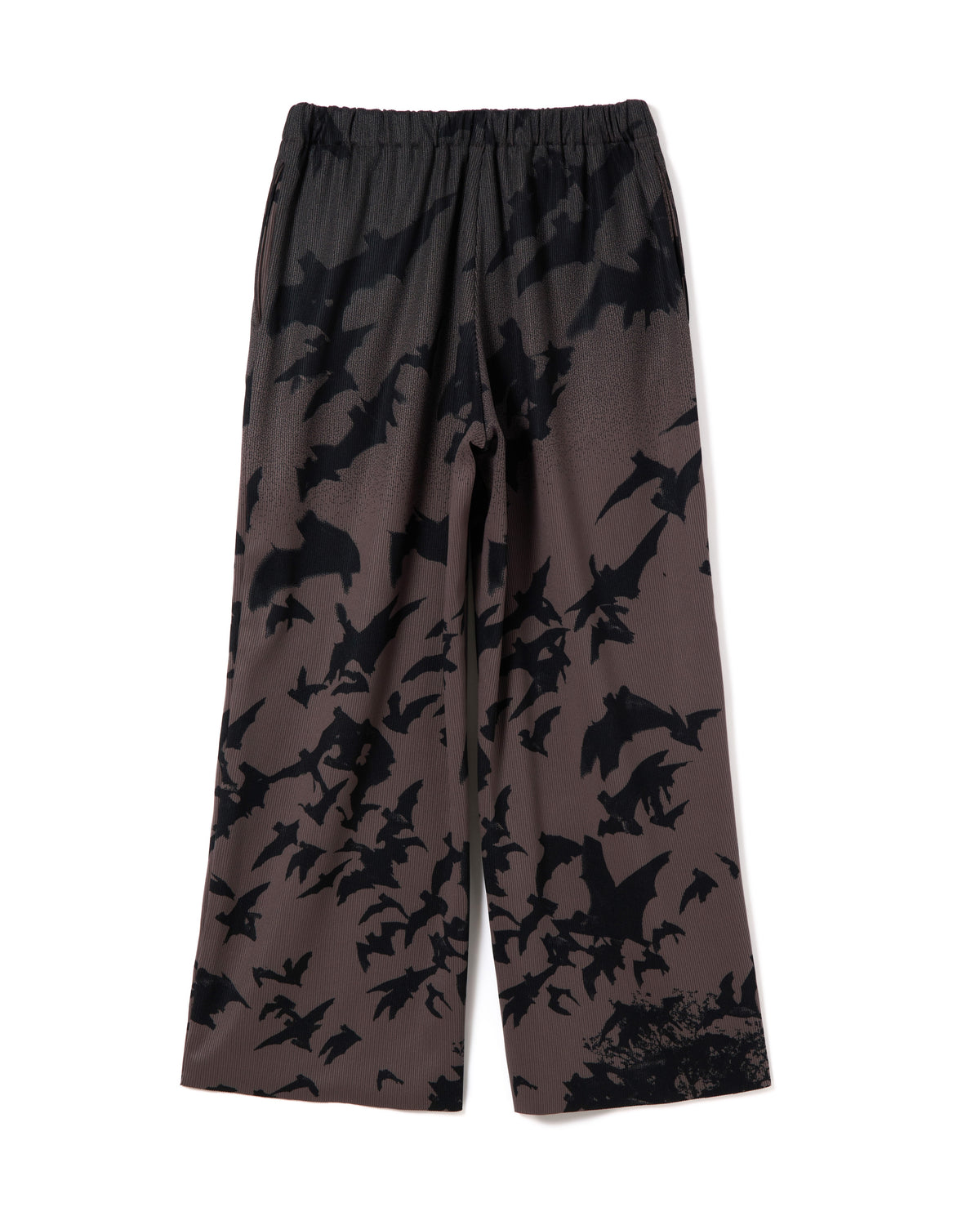 PRINT RIB WIDE PANTS (CHARCOAL)