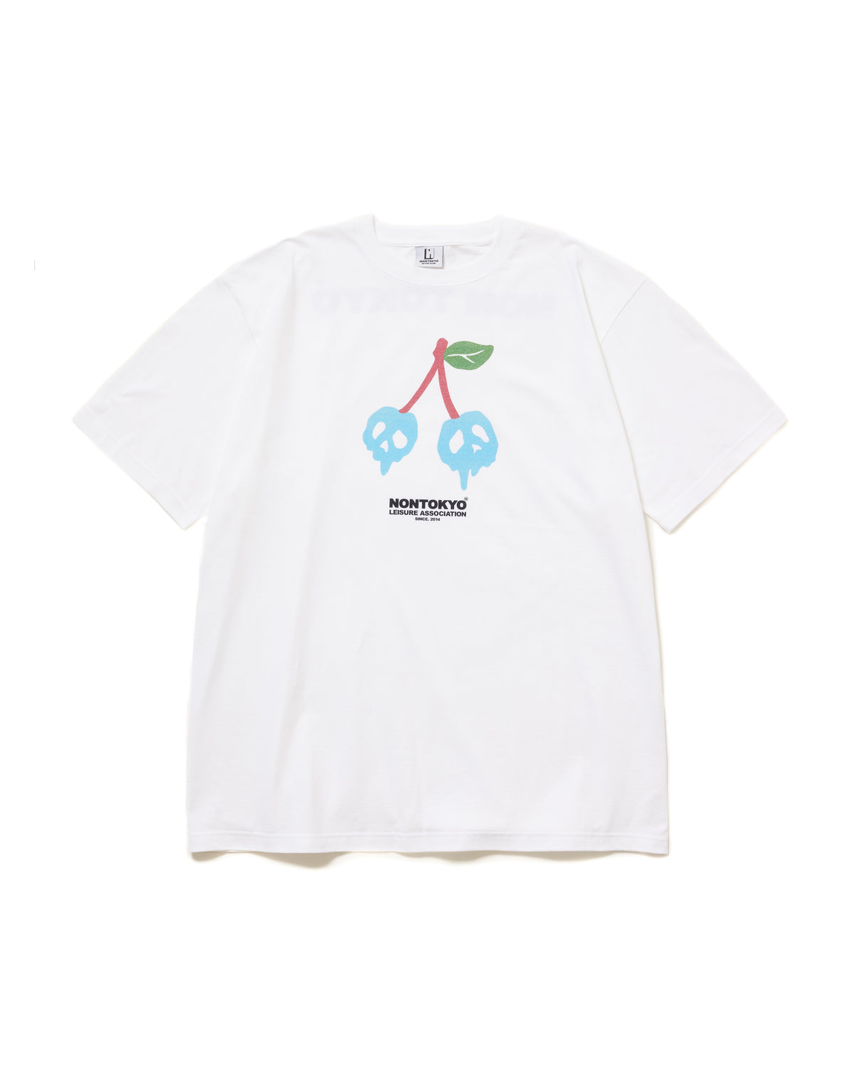 PRINT H/S BIG T-SHIRT / SCULL CHERRY (WHITE)