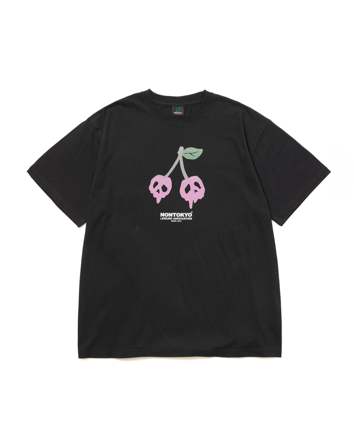 PRINT H/S BIG T-SHIRT / SCULL CHERRY (BLACK)