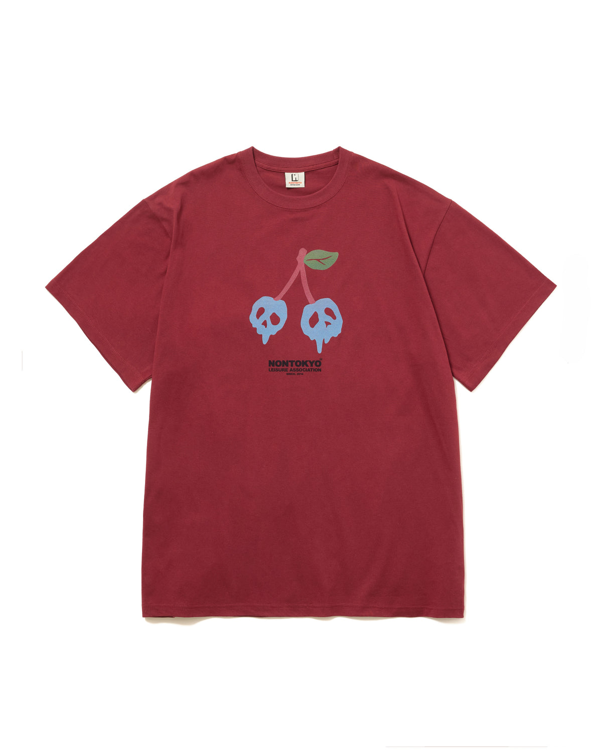 PRINT H/S BIG T-SHIRT / SCULL CHERRY  (WINE)