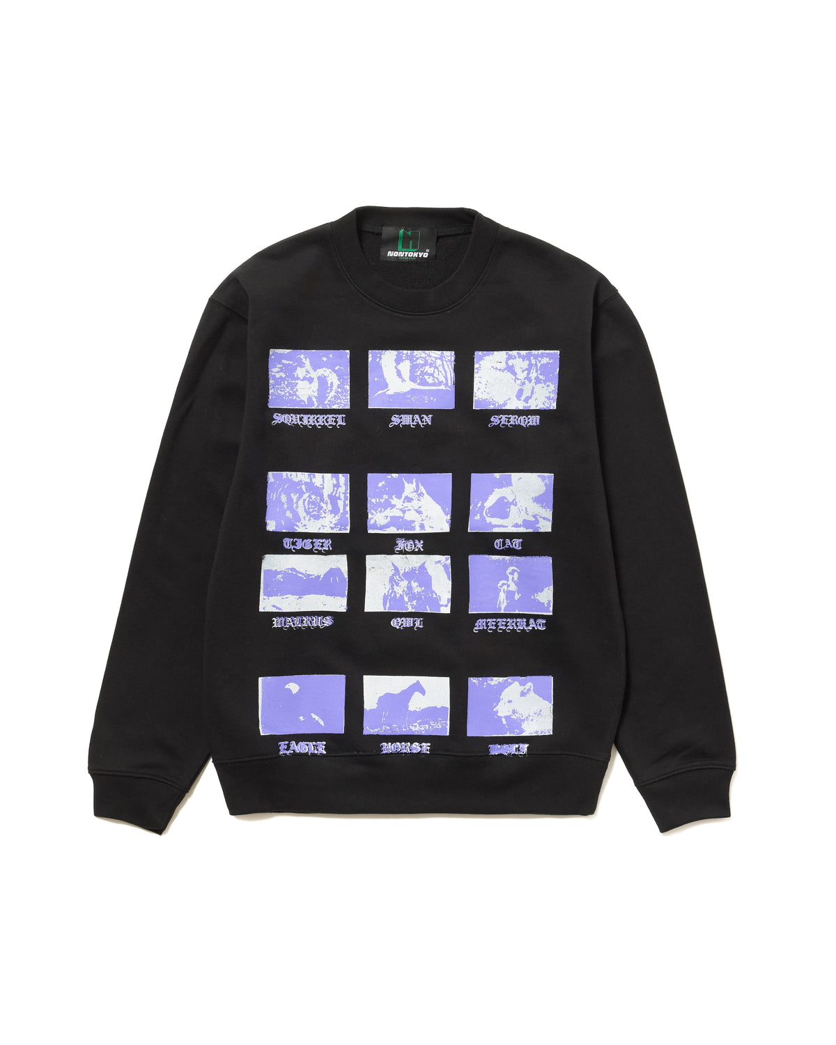 PRINT PULLOVER SWEAT / ANIMAL (BLACK)
