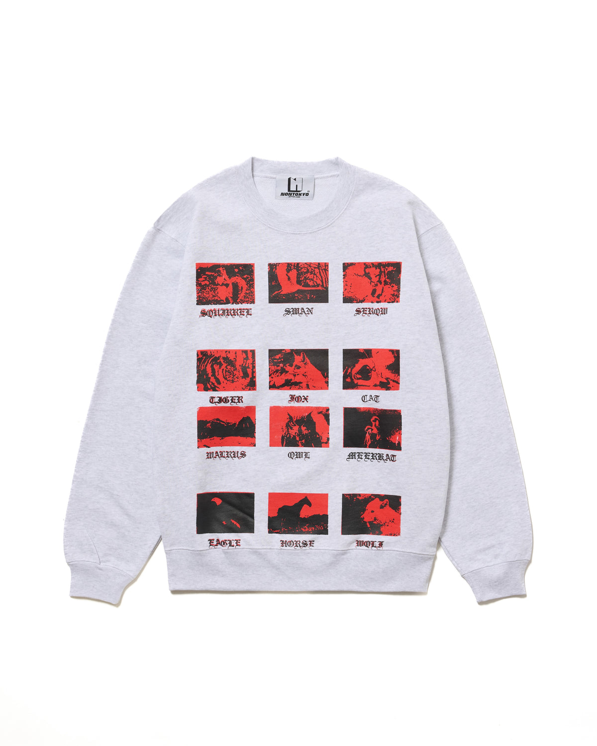 PRINT PULLOVER SWEAT / ANIMAL (GRAY)