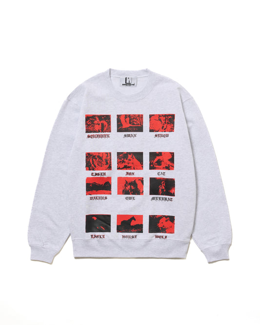 PRINT PULLOVER SWEAT / ANIMAL (GRAY)