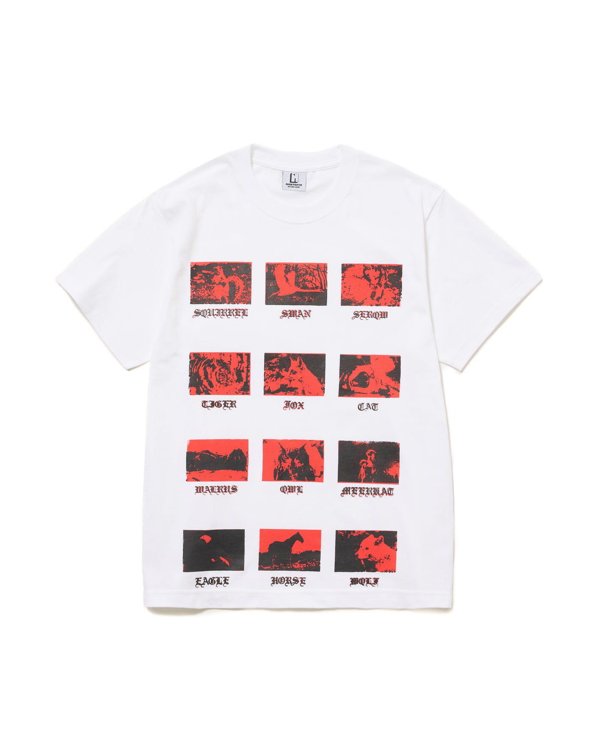 PRINT H/S T-SHIRT / ANIMAL (WHITE)