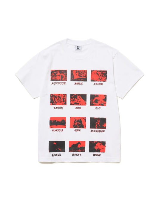PRINT H/S T-SHIRT / ANIMAL (WHITE)