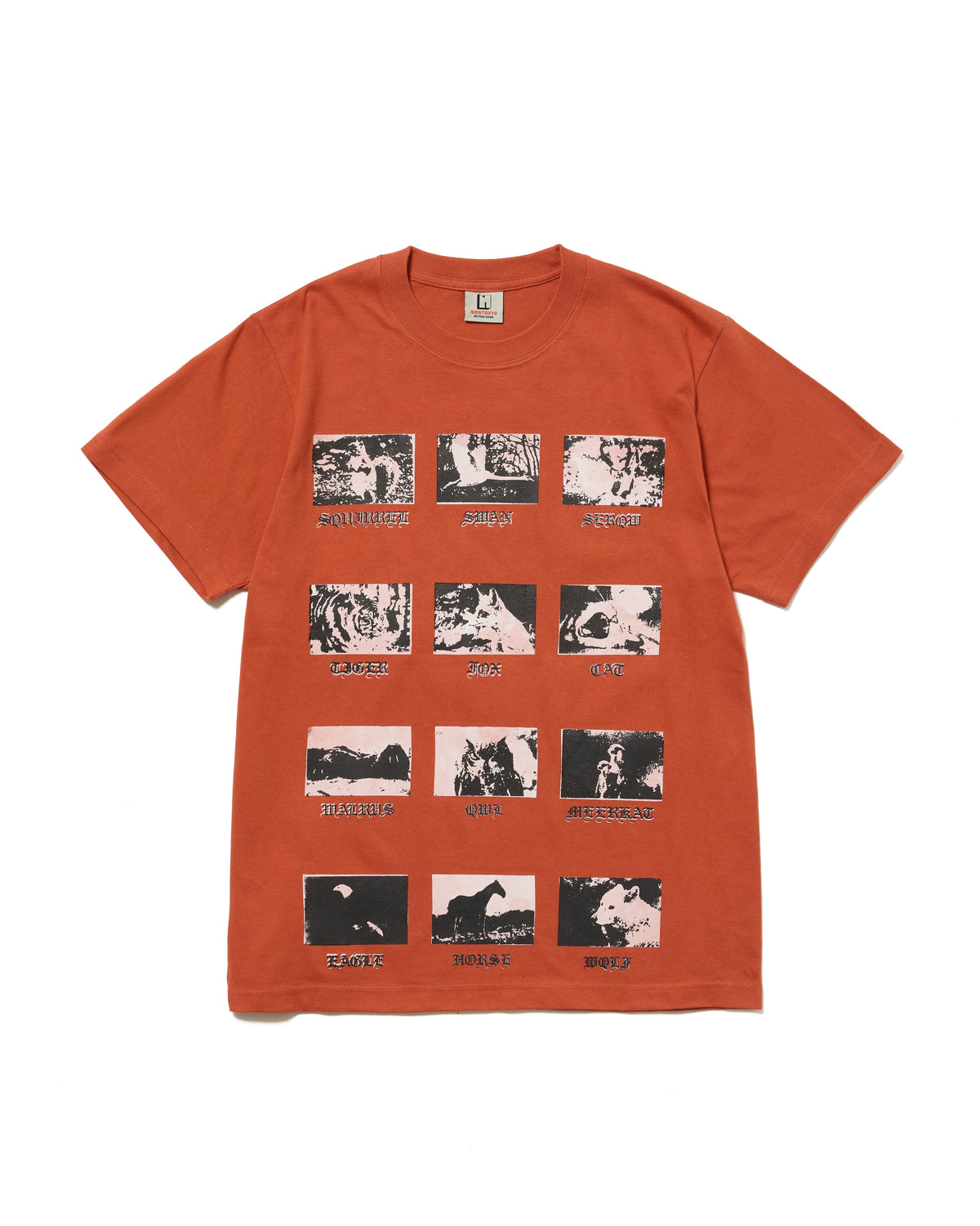 PRINT H/S T-SHIRT / ANIMAL (ORANGE)