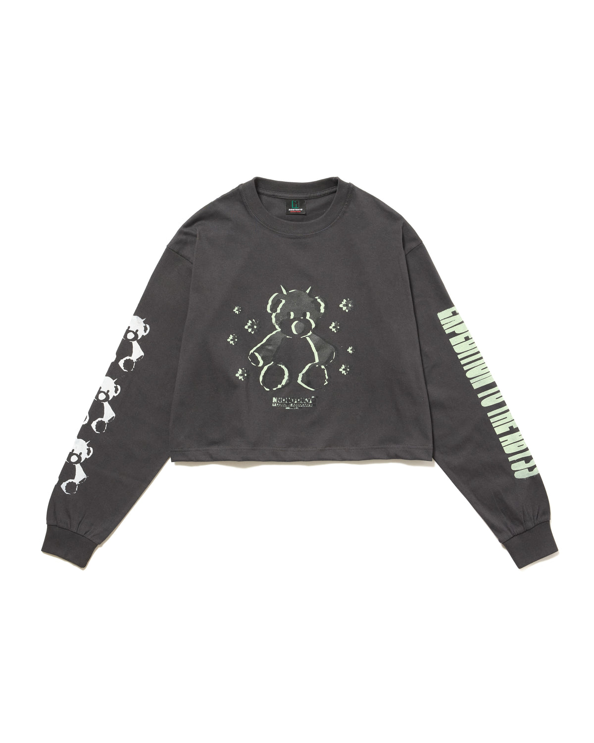PRINT L/S SHORT T-SHIRT / BEAR (D.GRAY)