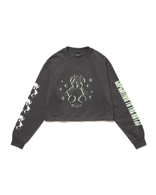 PRINT L/S SHORT T-SHIRT / BEAR (D.GRAY)