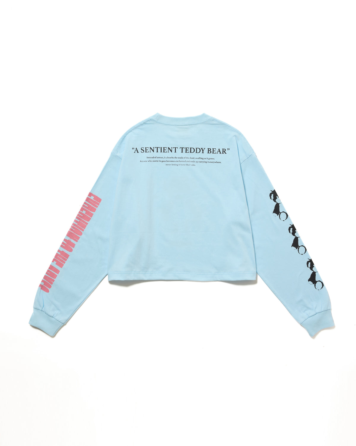 PRINT L/S SHORT T-SHIRT / BEAR (L.BLUE)